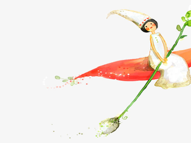 花瓣上的小女孩免抠