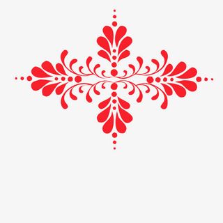 红色印花图案免抠