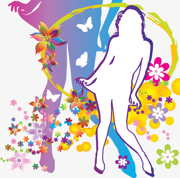 春天梦幻花纹免抠
