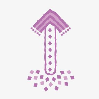 矢量油彩向上紫色箭头箭号免抠