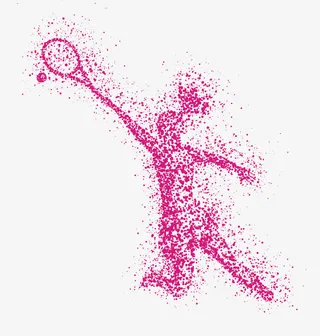 七彩拼色网球运动免抠