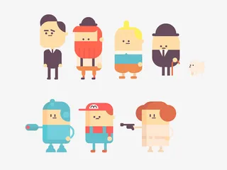 扁平化卡通人物免抠