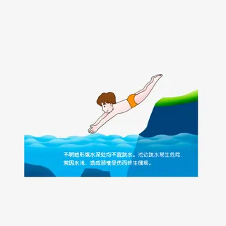 不明水域不直接跳水免抠