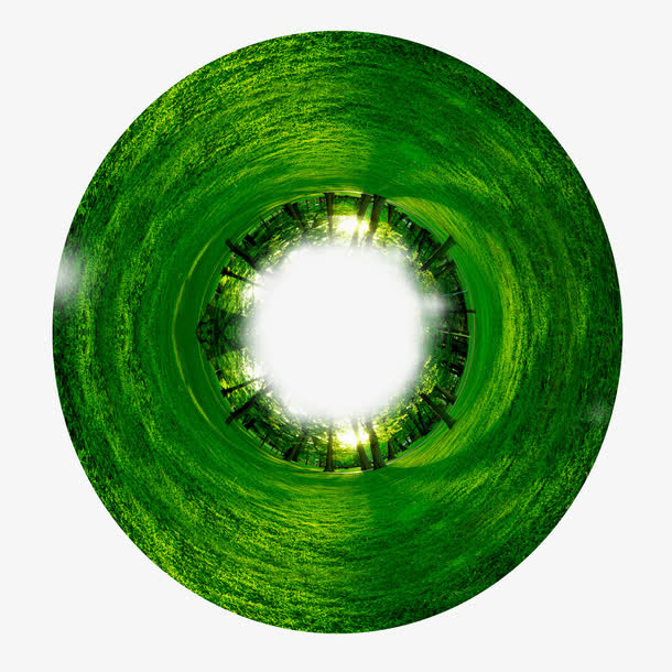 绿色圆形草地草坪免抠