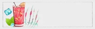 手绘粉色盛夏饮品banner高清