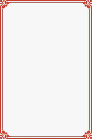 红色的中国风的边框免抠