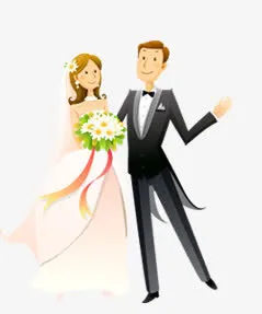 结婚新郎新娘免抠