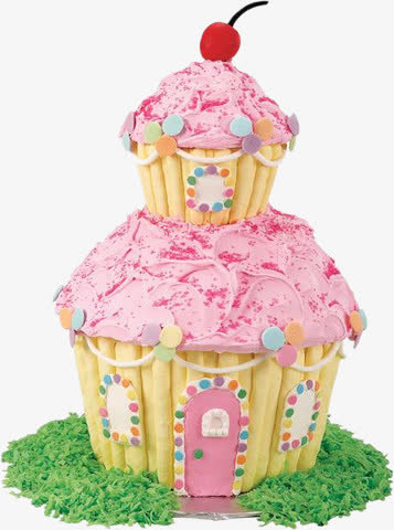 粉红生日蛋糕樱桃免抠