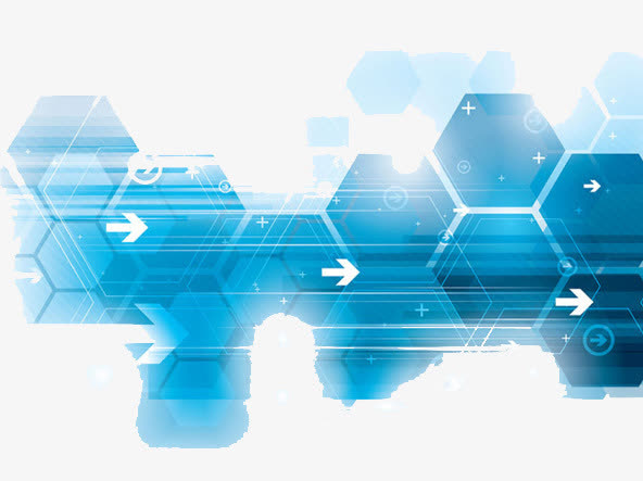 蓝色动感科技背景免抠