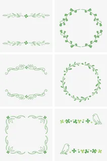 花草花环边框图集免抠 花草花环边框图集免抠