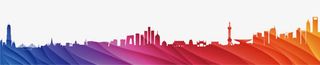 城市剪影彩色背景素材装饰