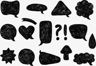 矢量黑色涂鸦对话框符号免抠