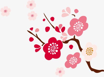 卡通手绘樱花粉色免抠