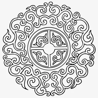 花纹 圆形 传统图案免抠