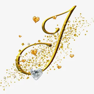 创意黄金英文字母D免抠