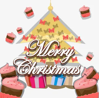 圣诞树蛋糕png矢量素材免抠