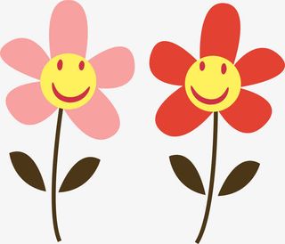 粉色卡通花朵免抠