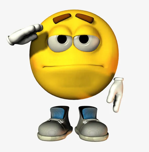 卡通表情敬礼免抠