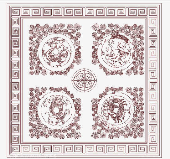 创意回形纹复古设计免抠