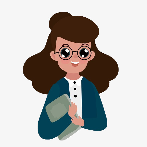 简约手绘女教师免抠