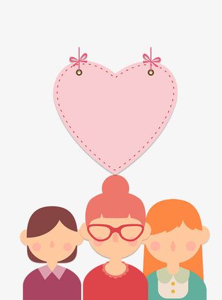 38女王节3个卡通手绘女孩免抠