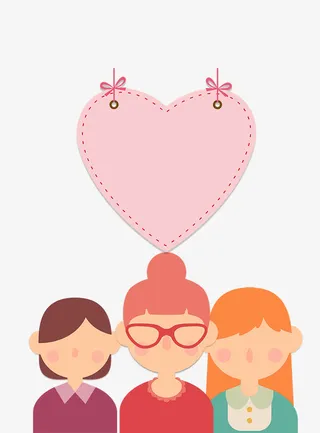 38女王节3个卡通手绘女孩免抠