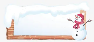 矢量雪花边框免抠