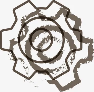 咖啡色机械齿轮免抠