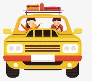 春季自驾游宣传海报免抠