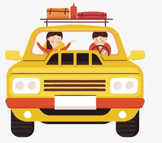 春季自驾游宣传海报免抠