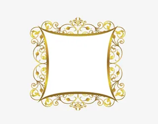 复古花纹边框免抠