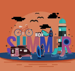 时尚彩色插画背景素材高清