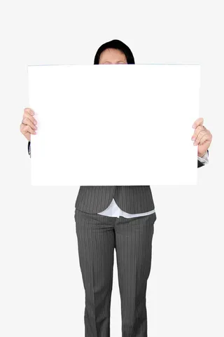 手拿空白广告牌免抠