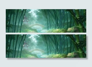 绿色竹林背景装饰高清