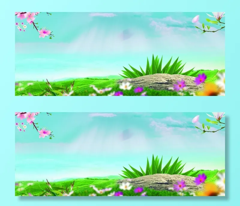 电商化妆品环保清新浪漫海报banner高清