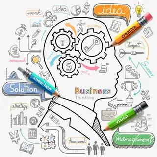 时尚商务创意手绘设计免抠