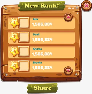 卡通游戏结束弹窗UI设计免抠标签元素