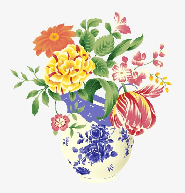 青花瓷瓶免抠