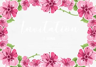 粉红色花朵边框免抠