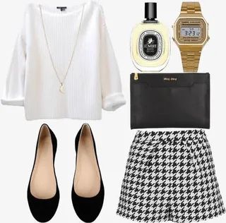 白色宽松七分袖上衣免抠