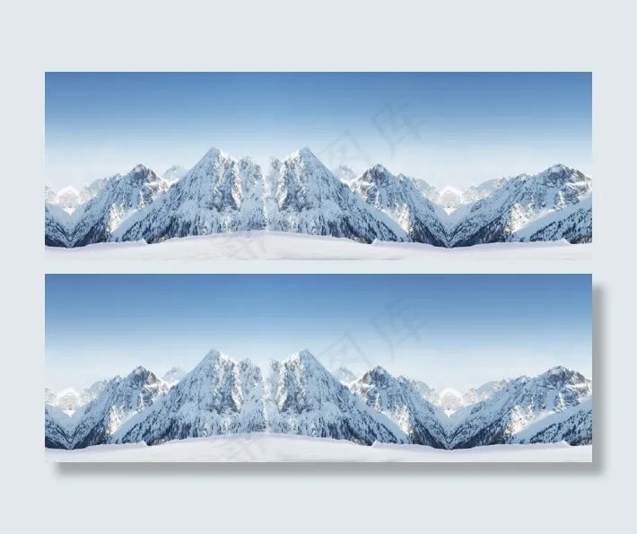 淘宝冬季雪山背景banner