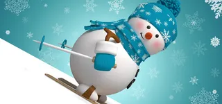 蓝色雪娃娃圣诞背景高清