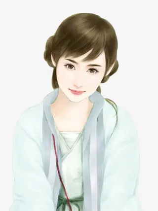 立绘唯美古典气质青衣美女肖像免抠