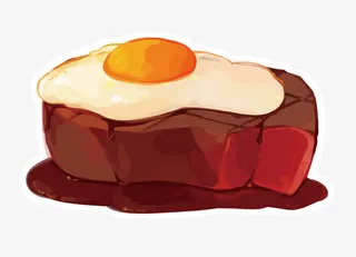 矢量卡通牛排和煎蛋免抠