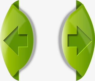 绿色精美渐变网页左右翻页按钮免抠