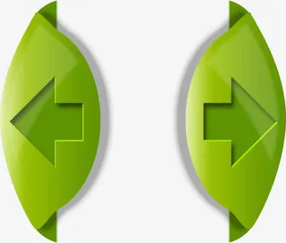 绿色精美渐变网页左右翻页按钮免抠