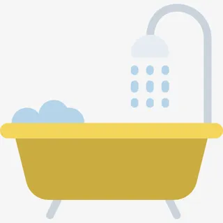 黄色洗澡盆免抠