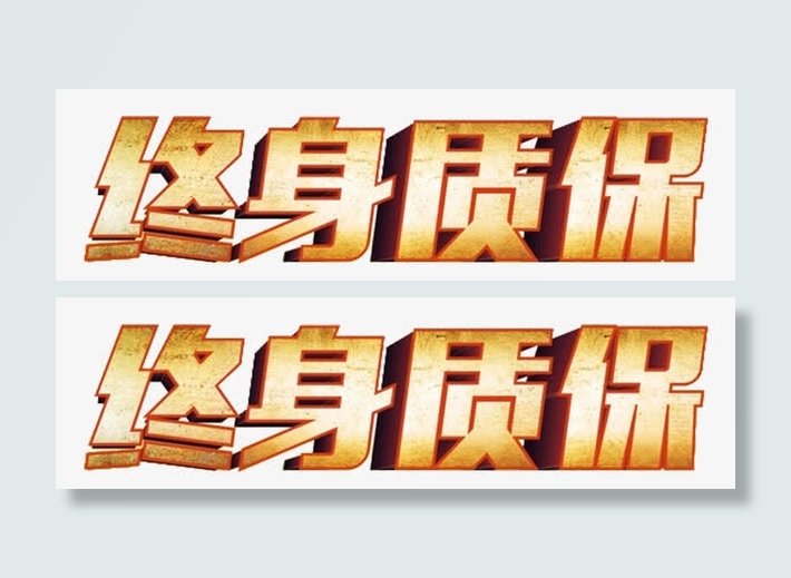 终身质保艺术字免抠