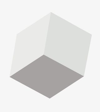 白色正方几何体免抠