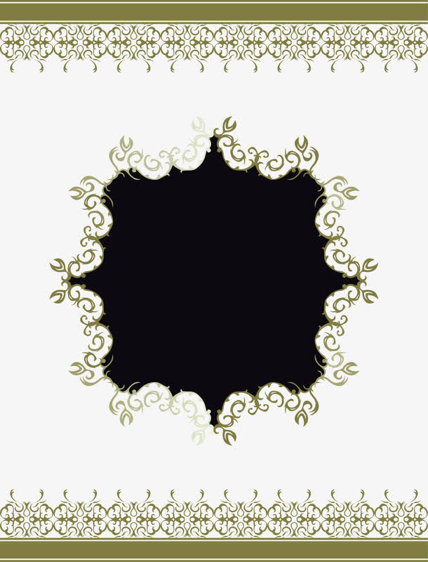 矢量花纹边框纹理免抠